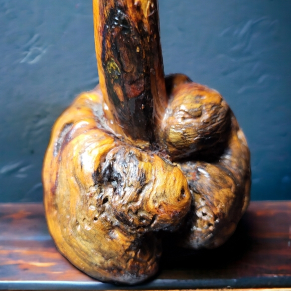 Artisan Carved Wooden Vase | Sculpture - Picture 8 of 9